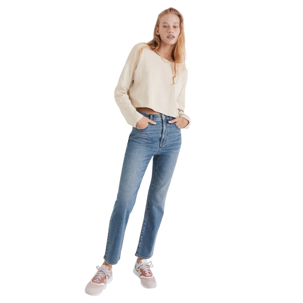 Madewell Women's‎ Blue Slim Demi Boot High Rise Hemp Blend Jeans Size 27